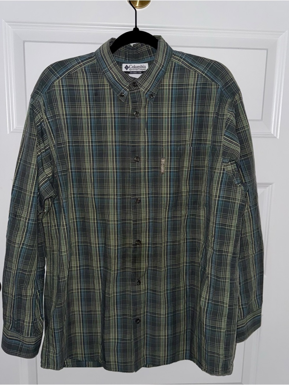 Columbia Men's Large Plaid Button Down Shirt Boho Earthy Gorpcore